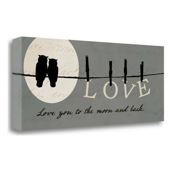 40" x 16" Moon Lovers I by Pela- Print On Gallery Wrap Canvas Fabric Multi-Color