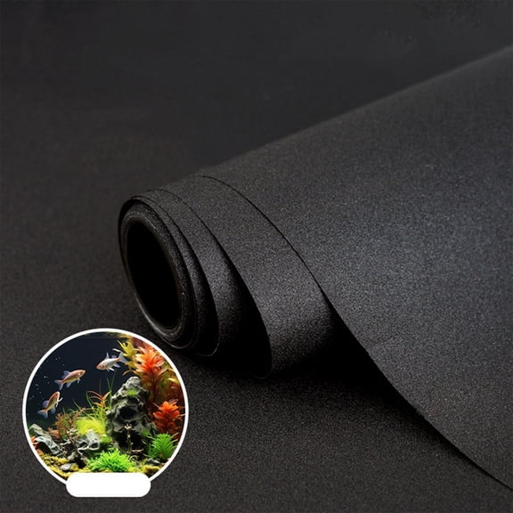 40 x 200cm Black Fish Tank Background, Static Cling Aquarium Backdrop PVC Film, Aquarium Wallpaper Decor for Fish Tank Decoration
