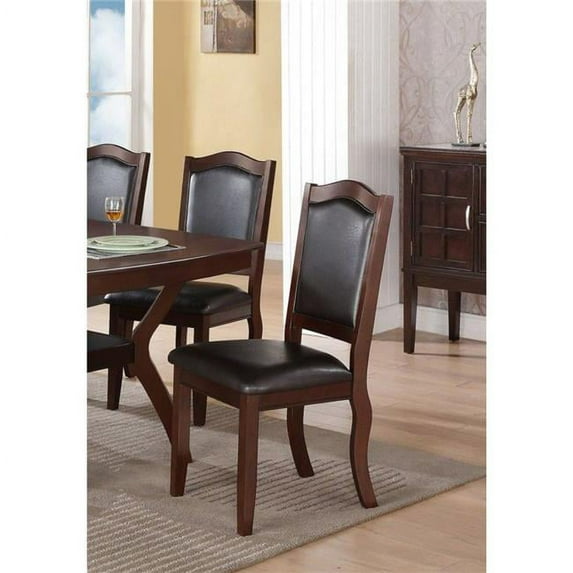 40 x 23 x 20 in. Rubber Wood Dining Chair, Brown & Black - Set of 2