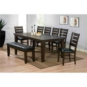 40 x 23 x 20 in. Rubber Wood & USFR Foam Side Chair - Black PU & Espresso, Set of 2