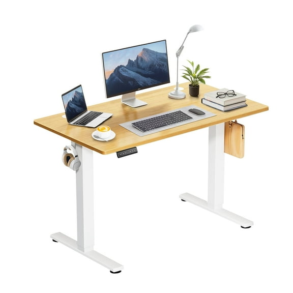 40" x 24" Electric Height Adjustable Standing Desk with Memory Presets, Ergonomic Sit-to-Stand Desk for Home Office, Natural