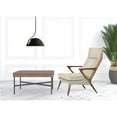 thumbnail image 1 of 40 x 26 x 24 in. Beige Faux Leather & Walnut Lounge Chair with Ottoman, 1 of 1