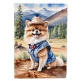 thumbnail image 1 of 40 x 28 in. Pomeranian Cowboy Welcome House Flag, 1 of 1