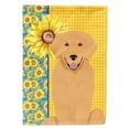 thumbnail image 1 of 40 x 28 in. Summer Sunflowers Gold Golden Retriever Canvas House Flag, 1 of 1
