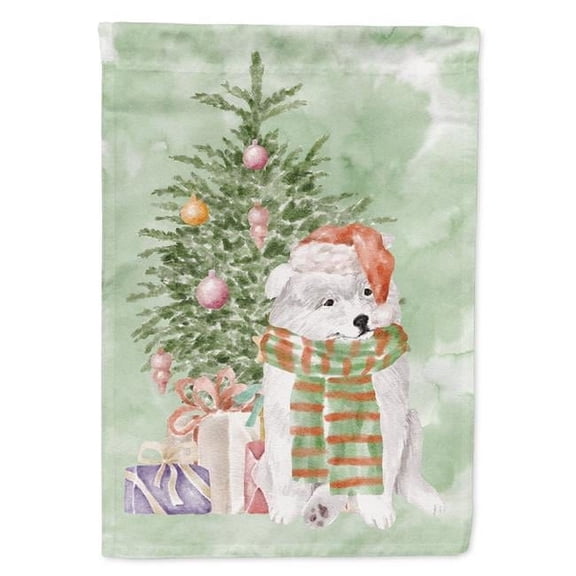 40 x 28 in. Unisex Christmas Samoyed Canvas House Flag, Multi Color