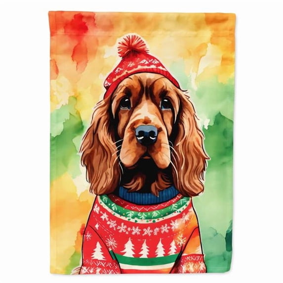 40 x 28 in. Unisex English Cocker Spaniel Christmas Polyester House Flag