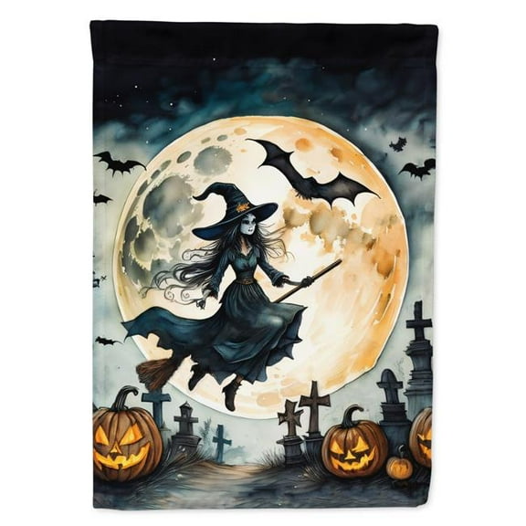 40 x 28 in. Unisex Flying Witch Spooky Halloween House Flag