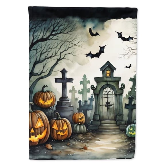40 x 28 in. Unisex Graveyard Spooky Halloween House Flag