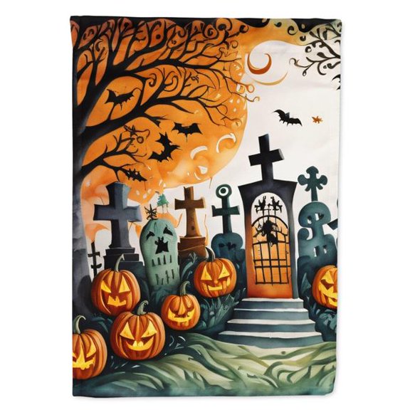 40 x 28 in. Unisex Papel Picado Skeletons Spooky Halloween House Flag