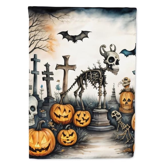40 x 28 in. Unisex Pet Cemetery Spooky Halloween House Flag