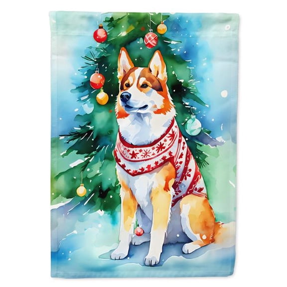 40 x 28 in. Unisex Siberian Husky Christmas Polyester House Flag