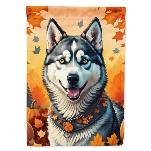 40 x 28 in. Unisex Siberian Husky Fall House Flag