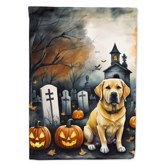 40 x 28 in. Unisex Yellow Labrador Retriever Spooky Halloween House Flag