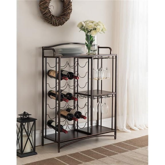 40 x 29 x 12 in. Metal Storage Wine Rack - Brushed Copper