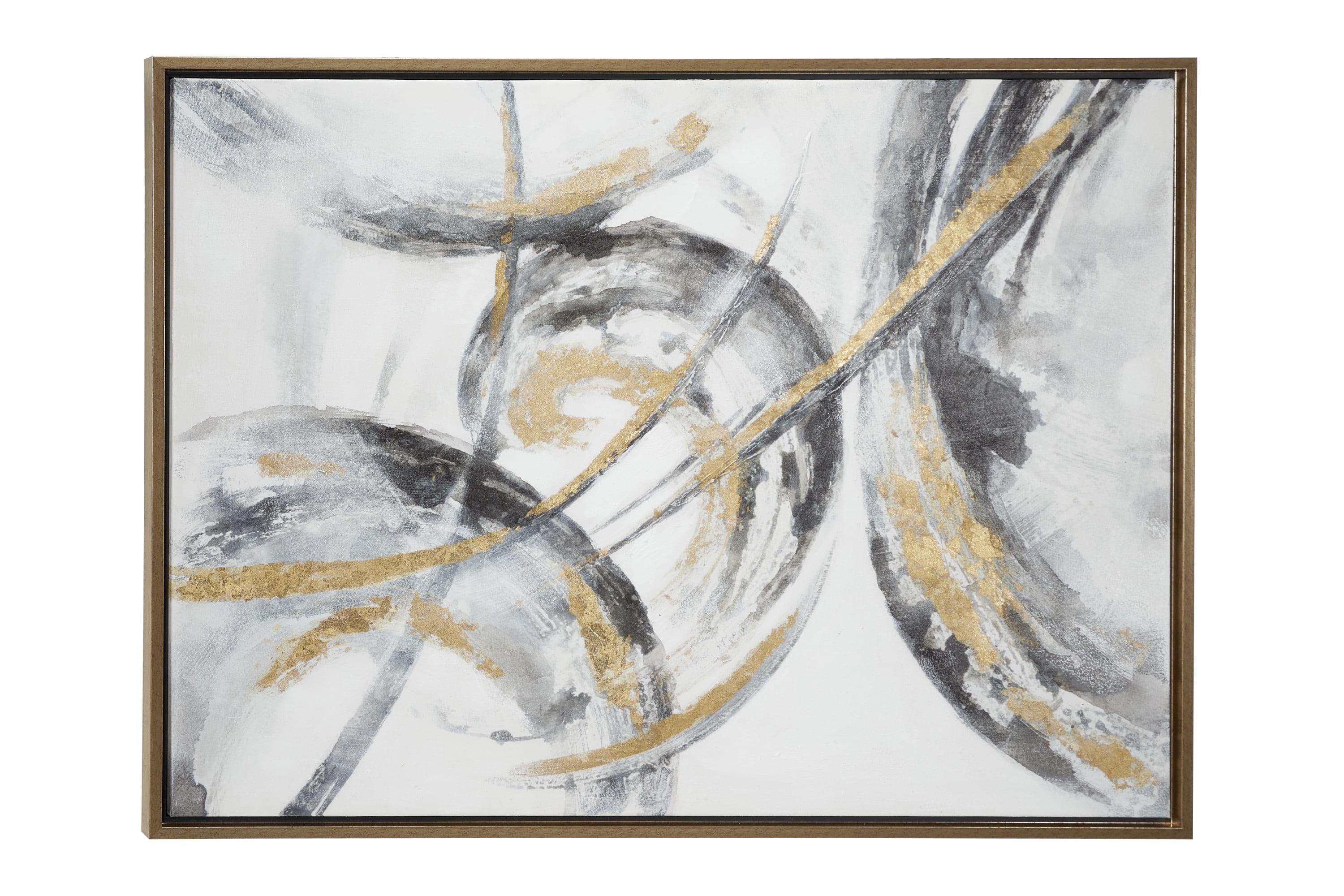 40" x 30" Abstract Framed Wall Art with Gold Frame, by CosmoLiving by