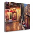 thumbnail image 1 of 40" x 31" Night Cafe After Rain by Haixia Liu Print On Canvas Fabric Multi-Color, 1 of 3