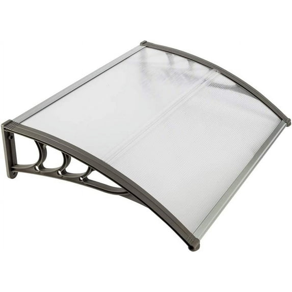40" x 32" Door Window Awning Exterior, Polycarbonate Cover Entry Door Outdoor Patio Awning Canopy, Front Door Overhang Awning for Sun Shutter, UV, Rain and Snow Protection, Hollow Sheet (Clear Board)