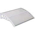 thumbnail image 1 of 40" x 32" Door Window Awning Exterior, Polycarbonate Cover Entry Door Outdoor Patio Awning Canopy, Front Door Overhang Awning for Sun Shutter, UV, Rain and Snow Protection, Hollow Sheet (Clear Board), 1 of 11