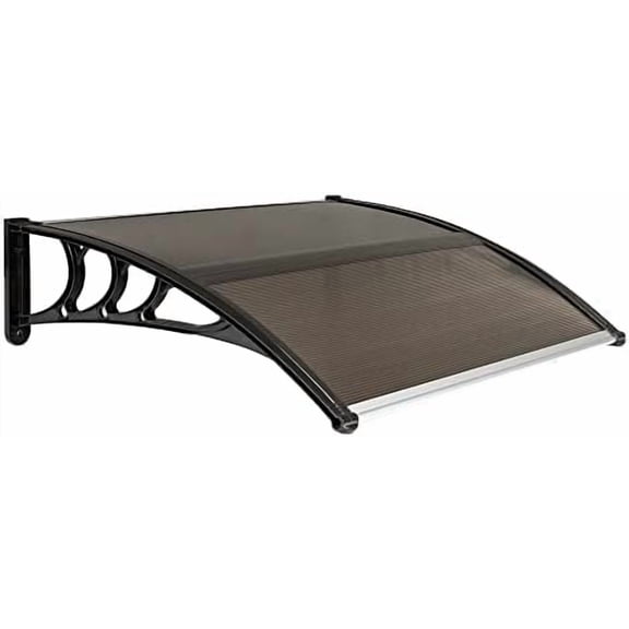 40" x 40" Door Window Awning Exterior, Polycarbonate Cover Entry Door Outdoor Awning Canopy, Front Door Overhang Awning for Sun Shutter, UV, Rain and Snow Protection, Hollow Sheet