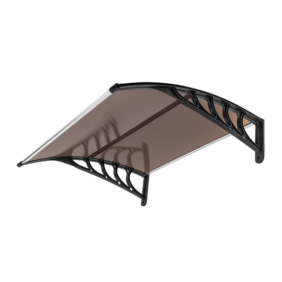40" x 40" Door Window Awning Exterior, Polycarbonate Cover Entry Door Outdoor Patio Awning Canopy, Front Door Overhang Awning for Sun Shutter, UV, Rain and Snow Protection, Hollow Sheet (Brown Board)