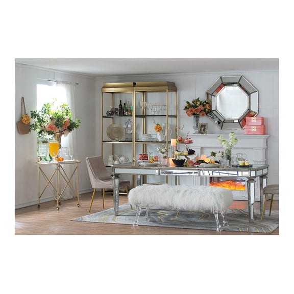 40" x 40" Oversized Silver Octagon Mirror, -Century Modern Accent Mirror, for Living Room, Entryway, Bedroom, Hallway