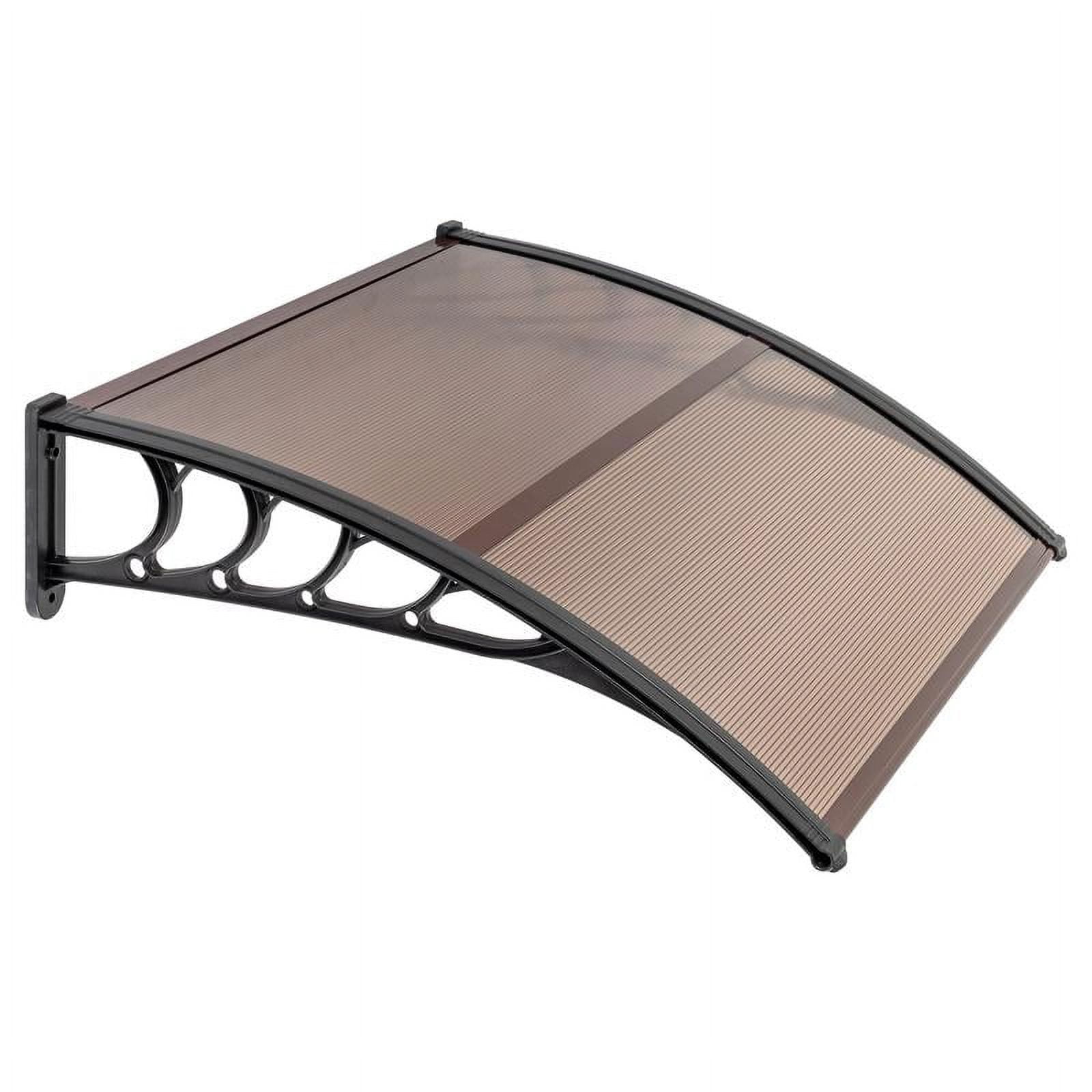 40"x 40" Polycarbonate Window Door Awning with Black Bracket Overhead Cover Front Door Outdoor Patio Canopy Sun Shetter,UV,Rain Snow Protection Hollow Sheet