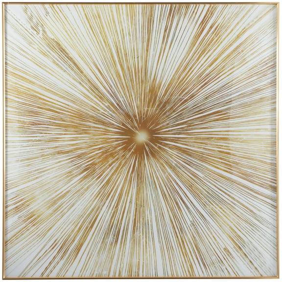 40" x 40" Radial Starburst Framed Wall Art with Gold Aluminum Frame, by CosmoLiving by Cosmopolitan