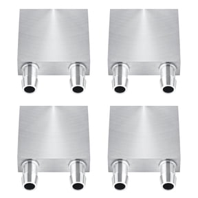 40 x 40mm Aluminum Water Cooling Block, Liquid Water Cooler Silver Endothermic Head Plate Heat Sink CPU Cooling System for CPU Graphics Radiator Heatsink Cooled Exchanger (4 Pack)
