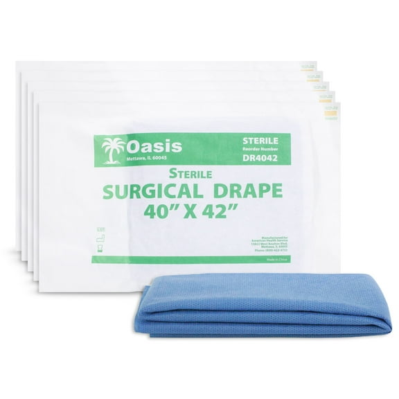 Procedure Drape, 25 Count, Sterile, 3-Ply Non-Woven Material, Cloth-Like Material, 40 x 42, Individually Wrapped