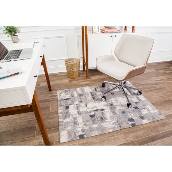 40" x 54" Aarhus Beige Brown and Gray 1/4" Rug’d Chair Mat