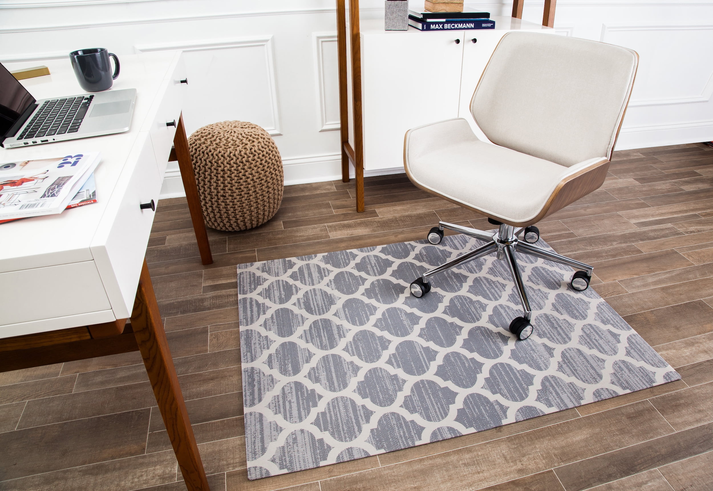40" x 54" Mitte Gray & Beige 1/2" Rug’d Chair Mat™