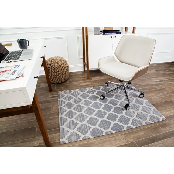 40" x 54" Mitte Gray & Beige 1/4" Rug’d Chair Mat™