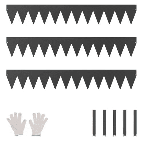 40 x 8 Inch Rust-Resistant Garden Edging Border Steel Landscape Edging ZY-40X8-3Black (Pack of 3)