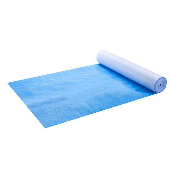 40" x 84' Carpet Protection Film, Easy-to-Cut Floor Shield for Construction & Renovation, Fiber Fabric Surface Protector Roll, Blue Durable & Non-Slip