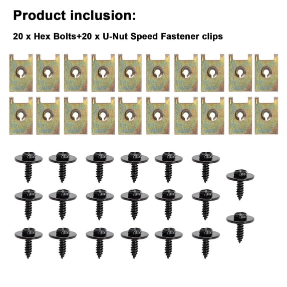 35PCS M6 Bolts U-nut Clips For Mercedes-Benz Engine Under Cover Splash Shield 35PCS M6 Bolts U-nut Clips For Mercedes-Benz Engine Under Cover Splash Shield
