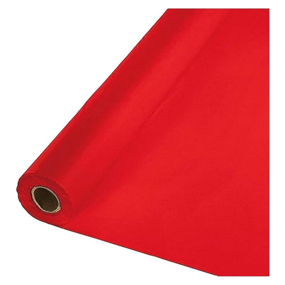 40"x100 ft Heavy Duty Banquet Roll Plastic Table Cloth - Red