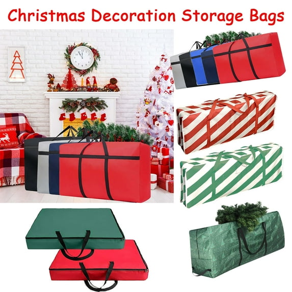 40"x11" Large Capacity Christmas Storage Bag with Transparent Cylinder Design for Gift Wrap and Holiday Paper, Waterproof Christmas Decor Organizer with Durable Handles and Strong Fabric, HAODEJW