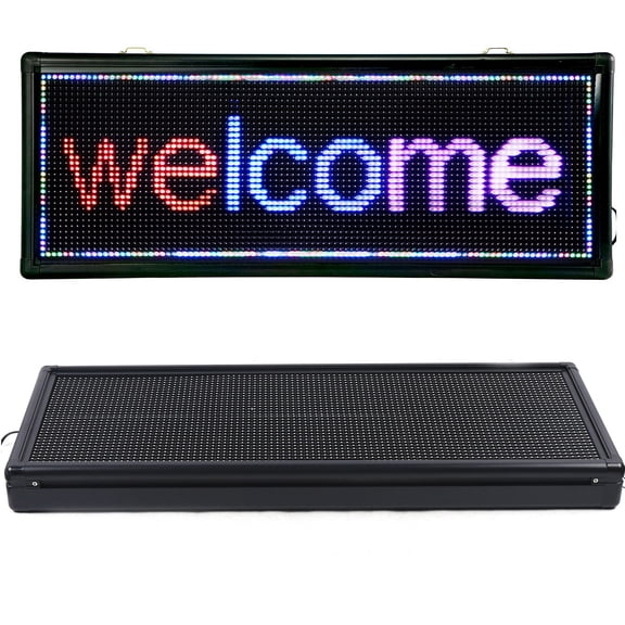 40"x15" Programmable LED Advertising Sign, Red Blue Purple LED Message Board with App&USB Controlled for Bar Restaurant Shop