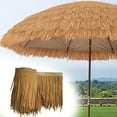 thumbnail image 1 of 40"x20" Mexican Tiki Thatch Roof Roll - Authentic Style Artificial Palm Frond Skirting for Tiki Bars, Blinds, Fences & Party Decorations (Yellow Palapa Straw), 1 of 8