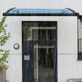 thumbnail image 1 of 40"x24" Awning for Door Entrance, Polycarbonate Window Door Canopy, Exterior Front Door Awning with Aluminum Alloy Bracket for Porch Patio Deck (Blue Board/Black Bracket), 1 of 14