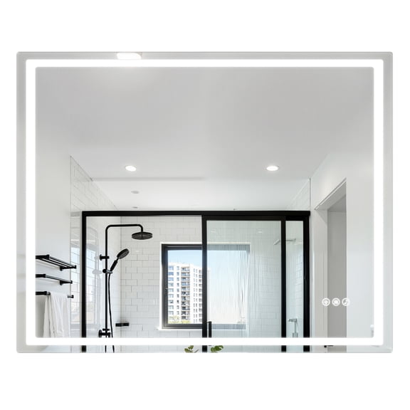 40"x32" LED Bathroom Mirror, Wall Mounted Vanity Mirror with Light, Bluetooth-Compatible Speaker, Anti Fog Smart Vanity Mirror with Memory
