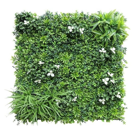 40"x40" Faux Privacy Fence Screen Artificial Boxwood Panels Topiary Hedge Plants for Indoor Outdoor Decoration, #2 Mixed Leave, 2 Packs