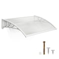 thumbnail image 1 of 40''x40''Window Awning Outdoor Polycarbonate Hollow Sheet Door Patio Canopy, 1 of 11