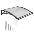 thumbnail image 1 of 40"x48" Large Sink Awnings Canopy for Rain Snow Protection Black Bracket & Transparent Board, 1 of 11