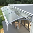 thumbnail image 1 of 40"x60" Window Awning Door Canopy with Independent Drainage Sink, Heavy Duty Grey Bracket, Clear Transparent Panel, UV Rain Snow Protection, Weather Resistant Outdoor Shelter for Porch and Patio, 1 of 18