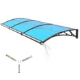 thumbnail image 1 of 40"x60" Window Awning Door Canopy with Independent Drainage Sink, Heavy Duty Grey Bracket, Clear Transparent Panel, UV Rain Snow Protection, Weather Resistant Outdoor Shelter for Porch and Patio, 1 of 15