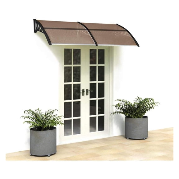 40"x80" Window Awning Exterior, Awnings for Doors，Polycarbonate Cover Entry Door Outdoor Patio Awning Canopy, Front Door Overhang Awning for Sun Shutter, UV, Rain and Snow Protection