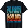 thumbnail image 1 of 40 years Old 480 Months Weeks Days of Being Awesome Retro T-Shirt, 1 of 4