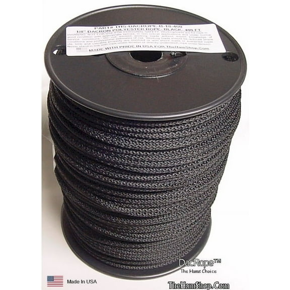 400' - 1/8" Ham Radio Antenna Support Rope - First Quality Polester Rope for, DIPOLE, Long Wire and other Antennas