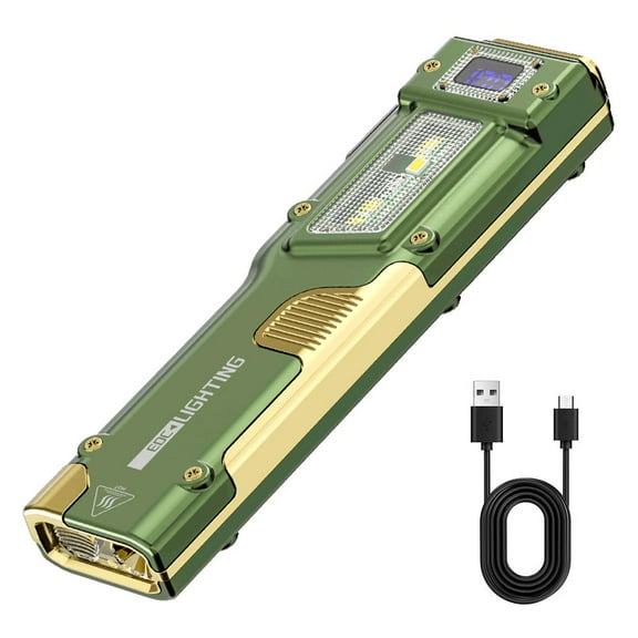 400-1200lumens EDC Flashlight Rechargeable LED Flashlight with Digital for Home Camping,Emergency Pocket Display Light
